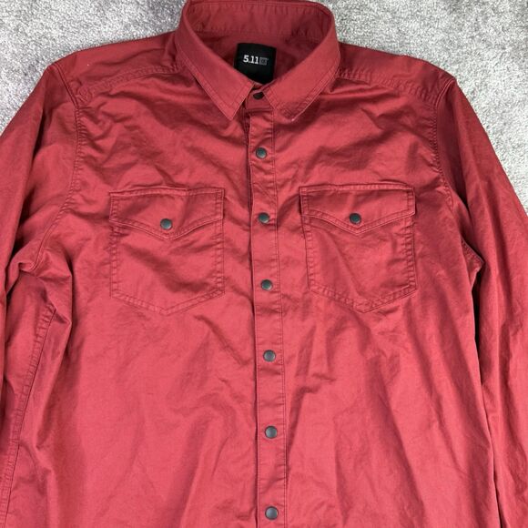 5.11 Tactical Shirt Men’s XL Red Snap Button Long Sleeve Military LEO - Picture 1 of 7